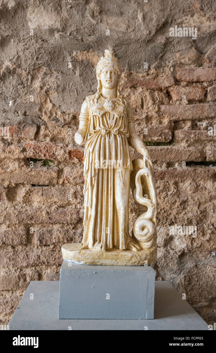 Athena Parthenos Statue, Museum in Heraclea Lyncestis, antike griechische und römische Ruinen, in der Nähe von Bitola, Republik Nördlich Mazedonien Stockfoto