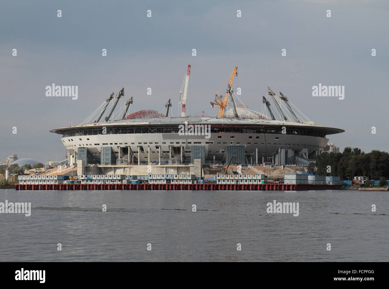 Die Piter-Arena, der Heimat des FC Zenit Sankt Petersburg in Sankt Petersburg, Russland. Stockfoto