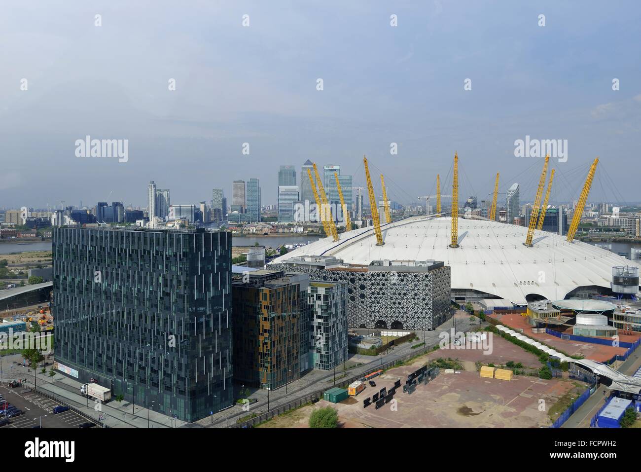 Blick auf die O2-Arena von der Emirates Air Line Stockfoto