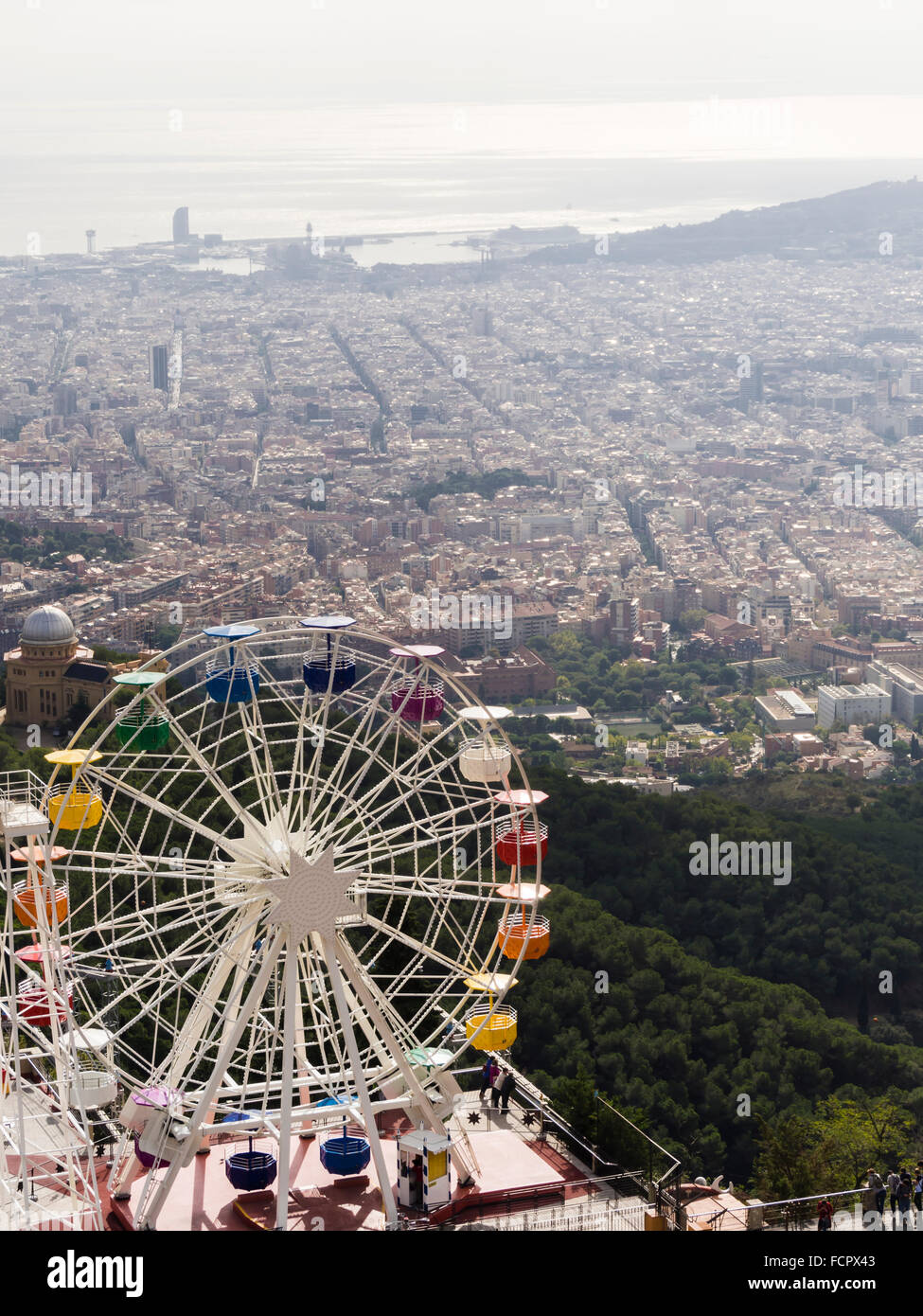 Freizeitpark auf Berg Tibidabo, Barcelona, Spanien. Stockfoto