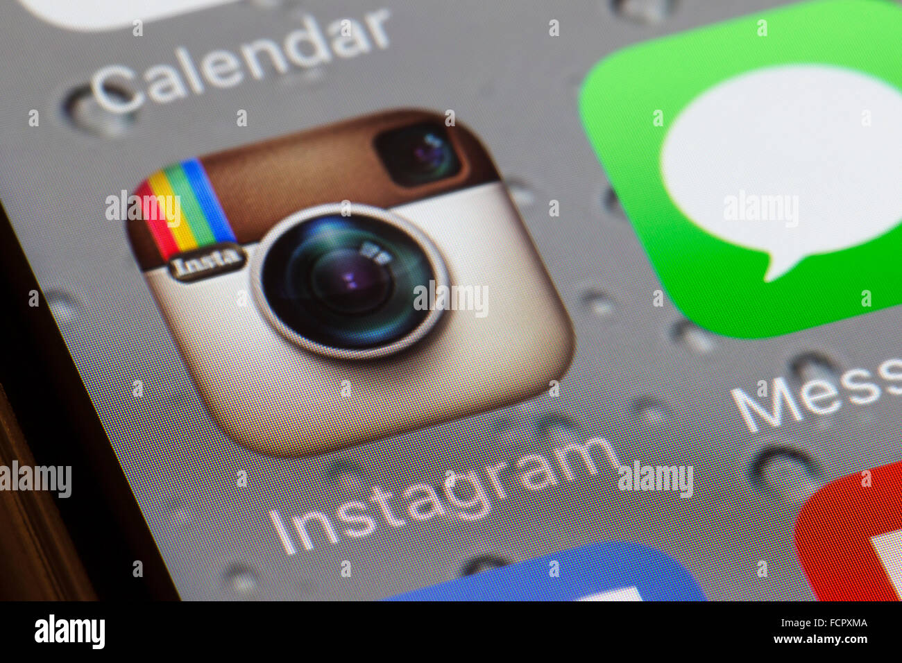 Instagram-app auf einem Iphone 6 Bildschirm Stockfoto