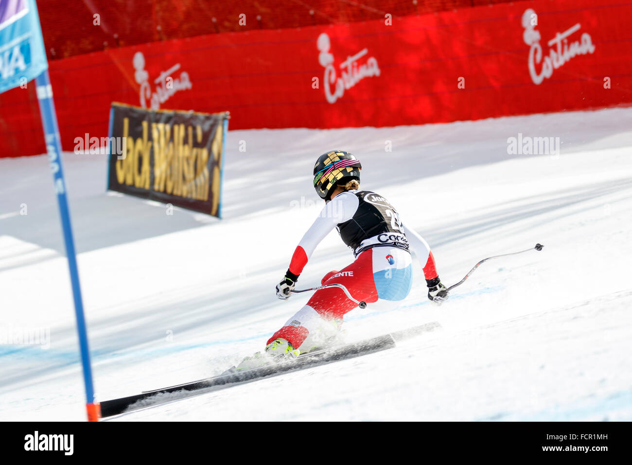 Weiden Sie Lara im Audi FIS Alpine Ski World Cup Damen Super-G Stockfoto