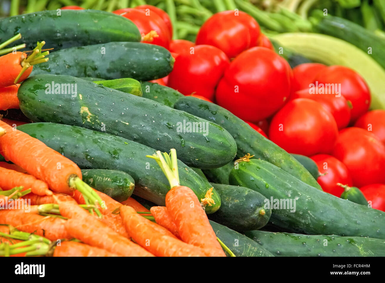 Gemüsemarkt - Marktstand Gemüse 01 Stockfoto