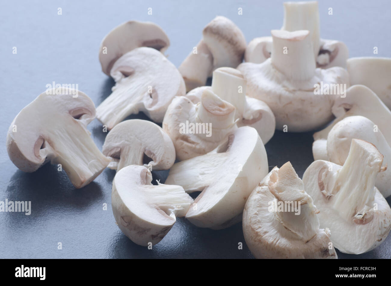 Gruppe von weißen Champignon Champignons Stockfoto