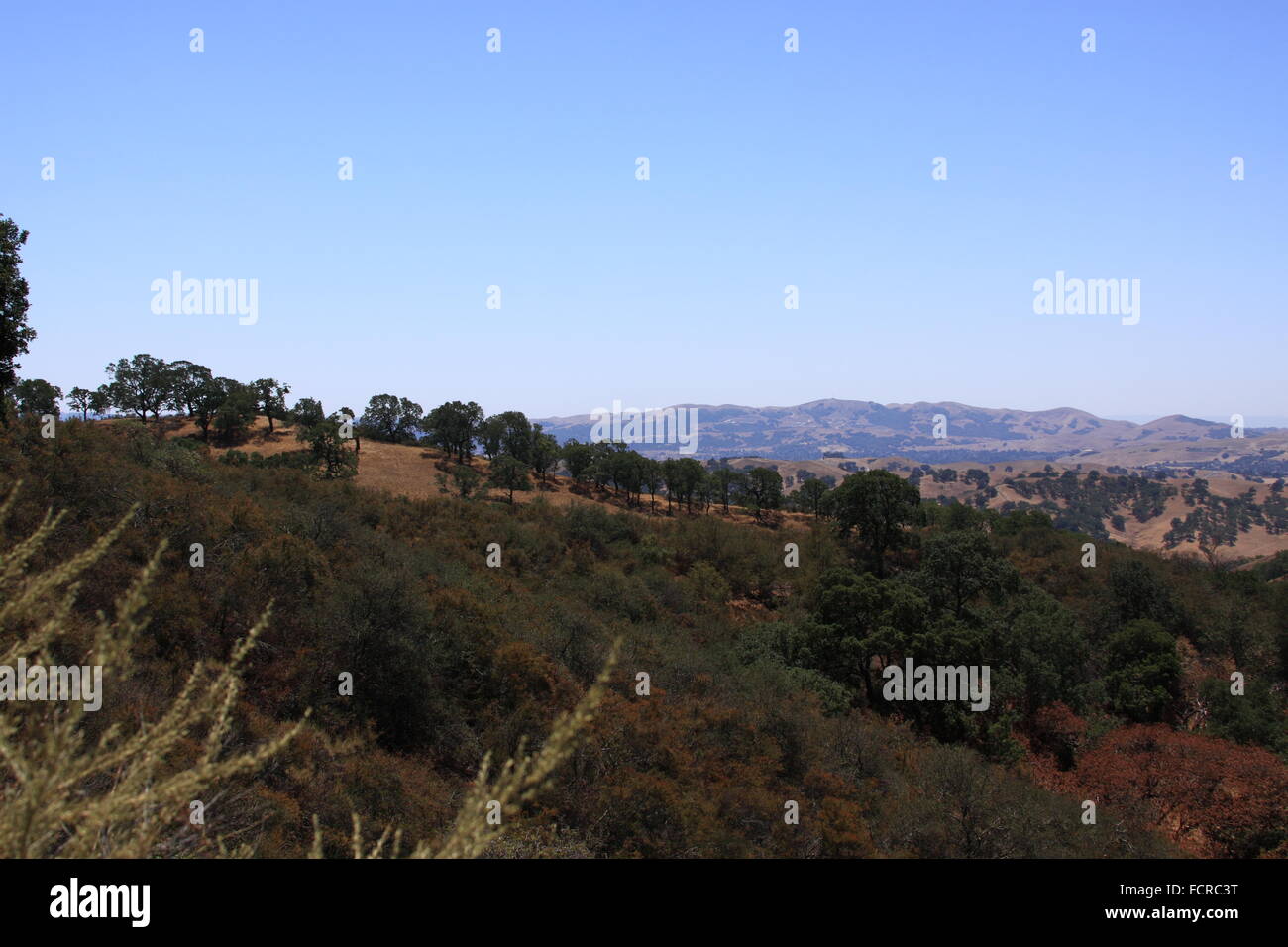 Blick vom Mt Diablo von den Bergen in Bergen von der San Francisco Bay Area, California Stockfoto