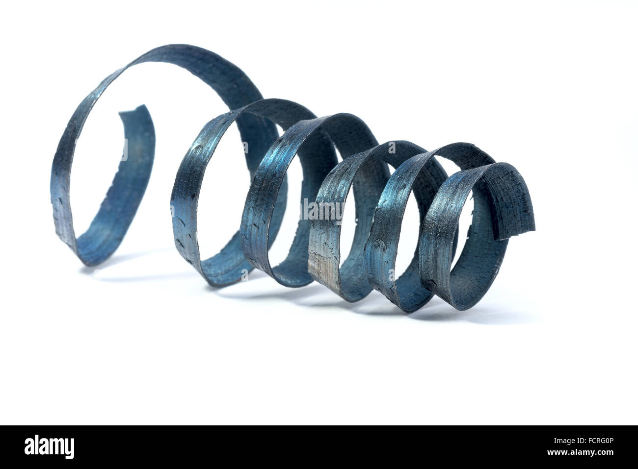 Metall-Spirale Späne von der Drehstahl Stockfoto