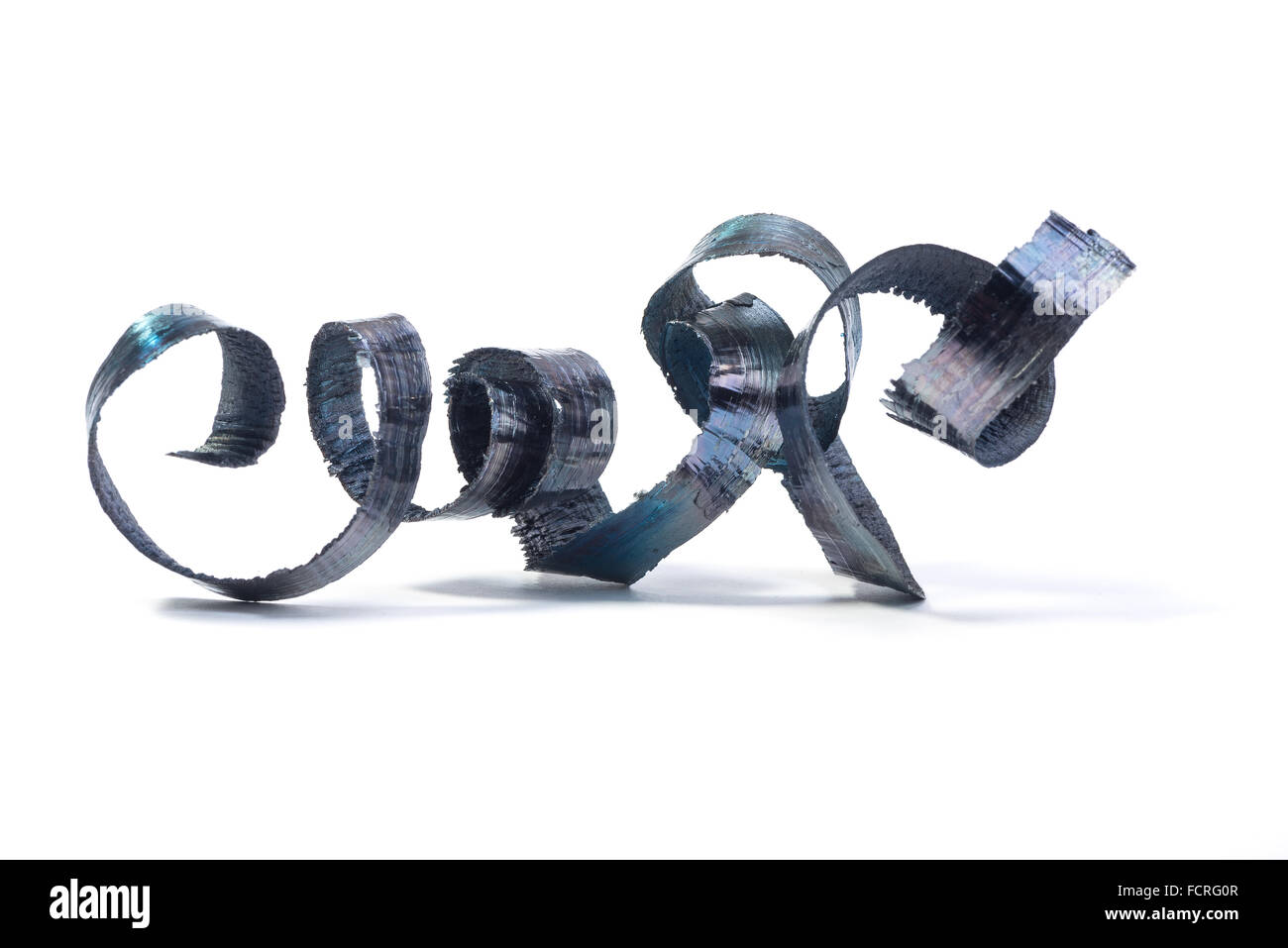 Metall-Spirale Späne von der Drehstahl Stockfoto