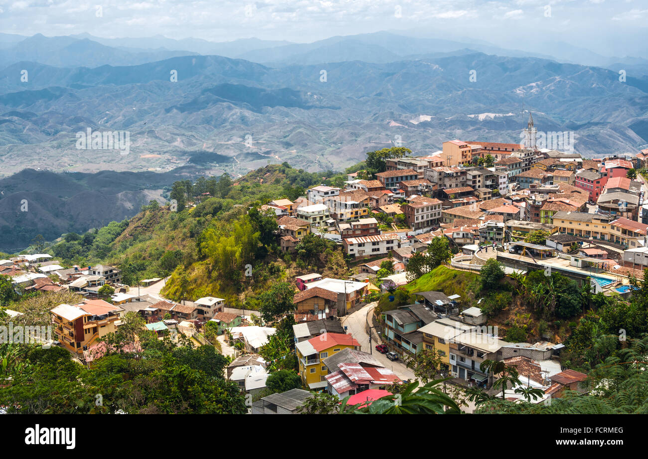 Zaruma - Stadt in den Anden, Ecuador. Das Hotel liegt in der südlichen Provinz von El Oro (das bedeutet buchstäblich "das Gold") in der westlichen ra Stockfoto