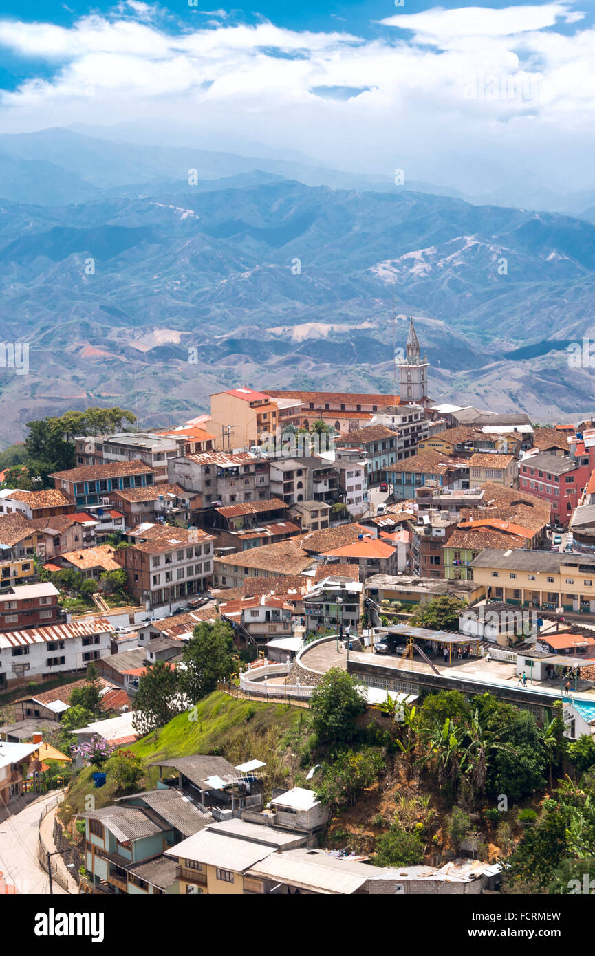 Zaruma - Stadt in den Anden, Ecuador. Das Hotel liegt in der südlichen Provinz von El Oro (das bedeutet buchstäblich "das Gold") in der westlichen ra Stockfoto