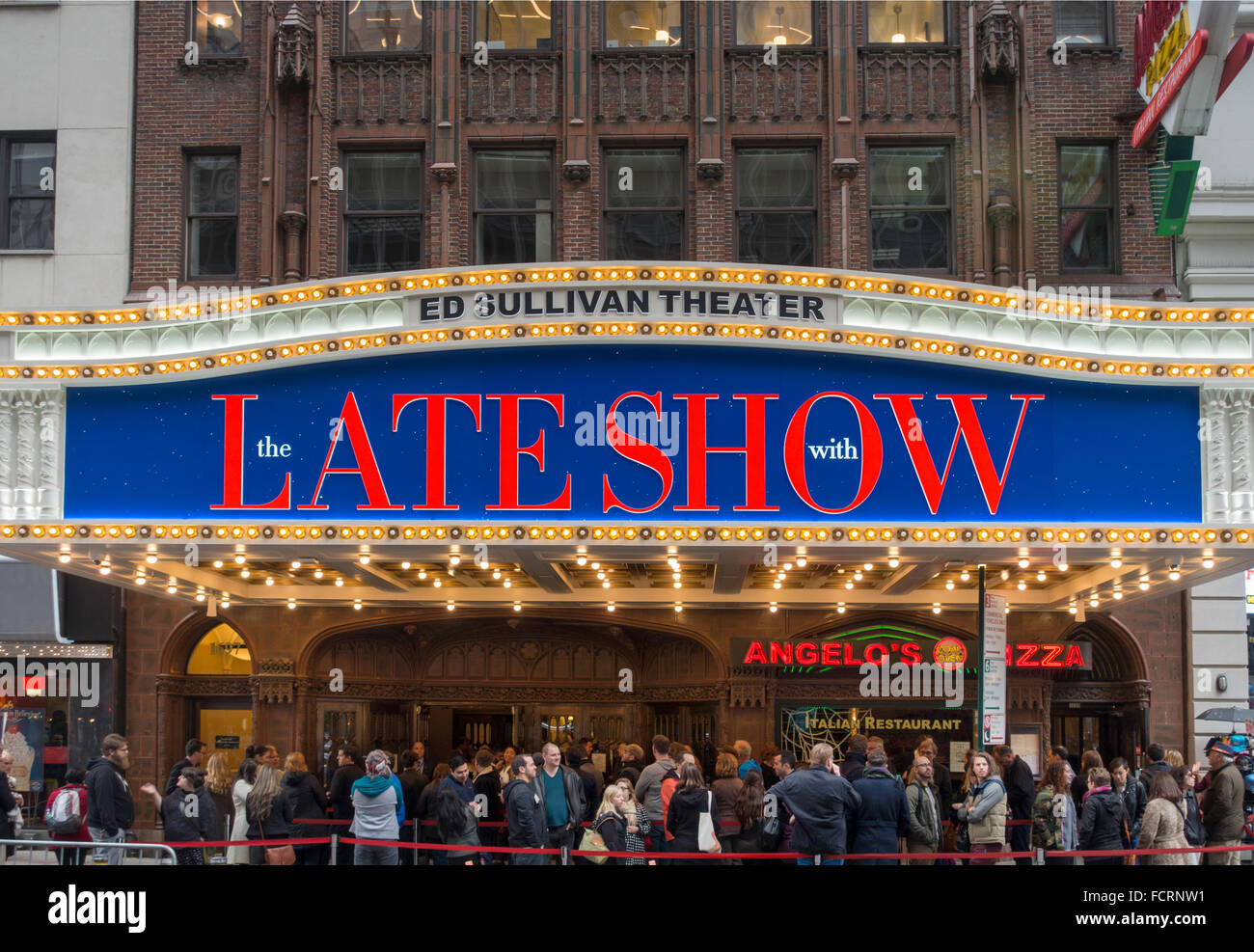 der late Show mit Stephen Colbert Festzelt Stockfoto