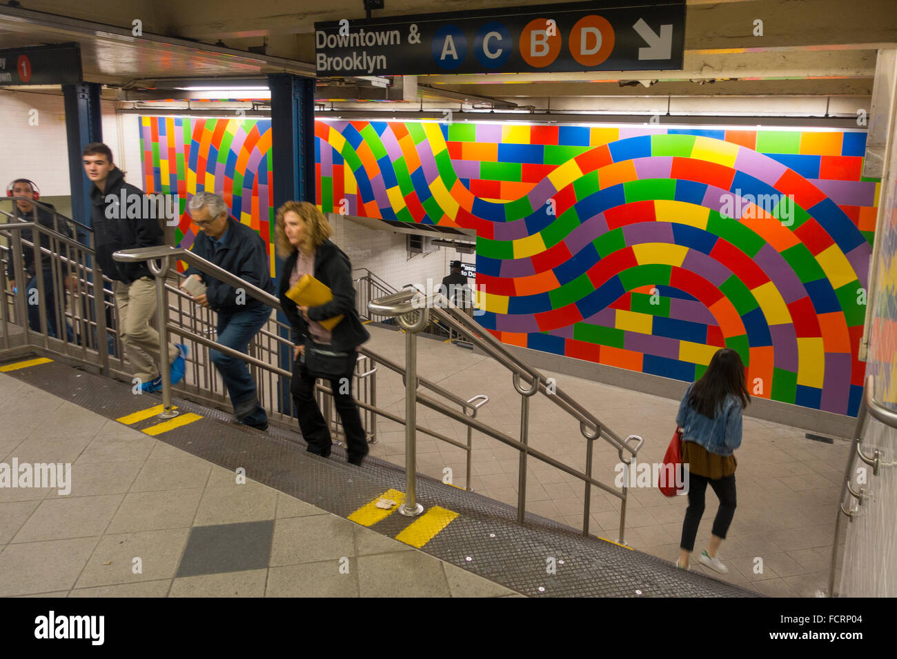 Sol Lewitt Kunstwerk NYC u-Bahn Kachel Stockfoto