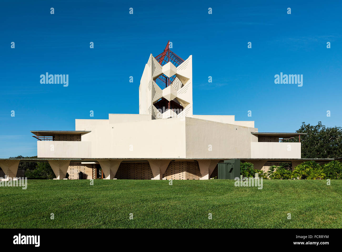 Annie Pfeiffer Chapel entworfen von Frank Loyd Wright für Florida Southern College, Lakeland, Florida, USA Stockfoto