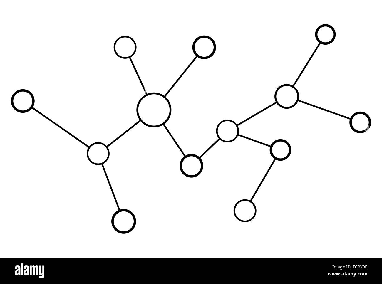 Vektor-Netzwerk Kreis abstrakt auf weißem Hintergrund Stock Vektor