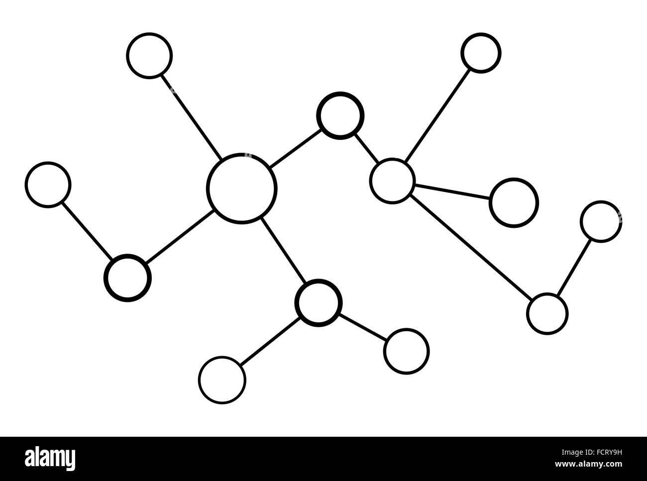 Vektor-Netzwerk Kreis abstrakt auf weißem Hintergrund Stock Vektor