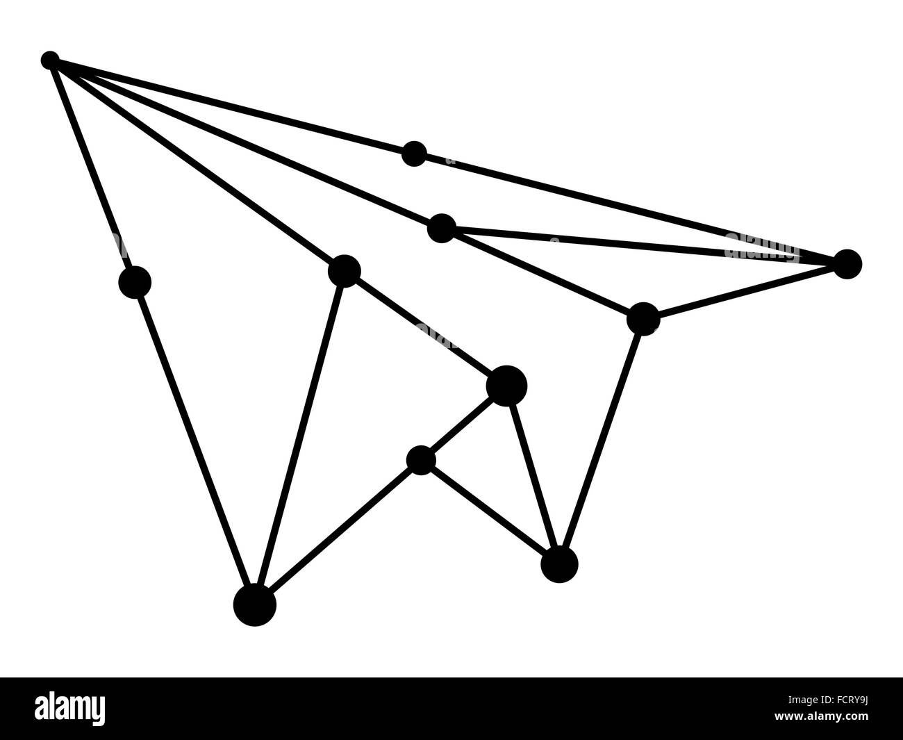 Vektor-Netzwerk Flugzeug abstrakte Polygon Dreieck und Punkte Stock Vektor