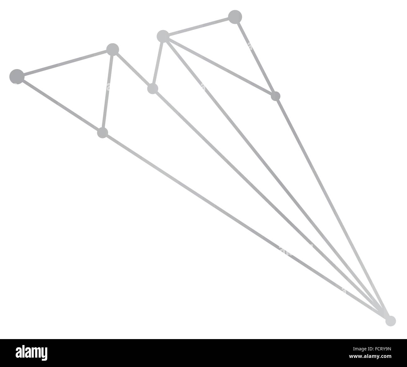 Vektor-Netzwerk Flugzeug abstrakte Polygon Dreieck und Punkte Stock Vektor