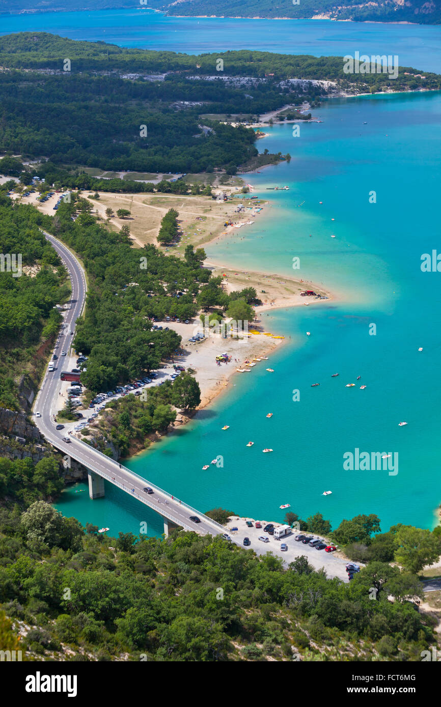 St. Croix-See und der Verdon-Schlucht, Provence Frankreich. Ansicht von oben Stockfoto