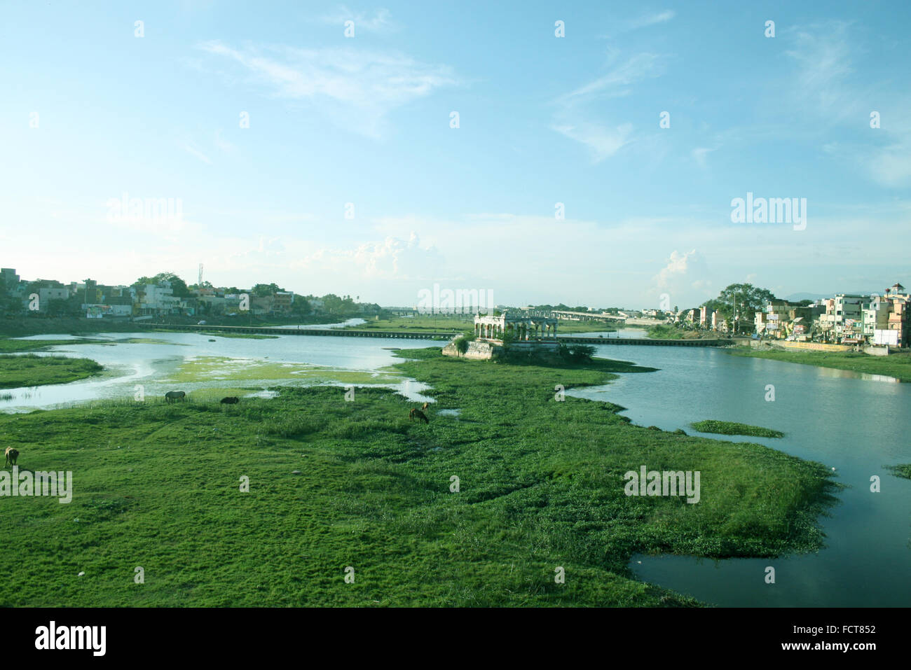 Vaigai Fluß Madurai Tamil Nadu Indien Stockfoto