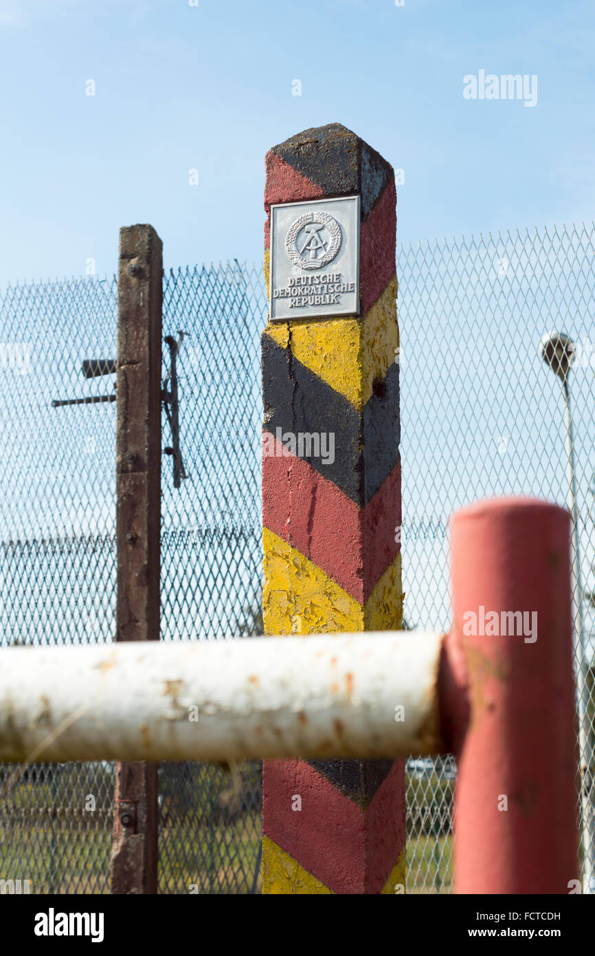 An die ehemalige innerdeutsche Grenze in Deutschland Stockfotografie