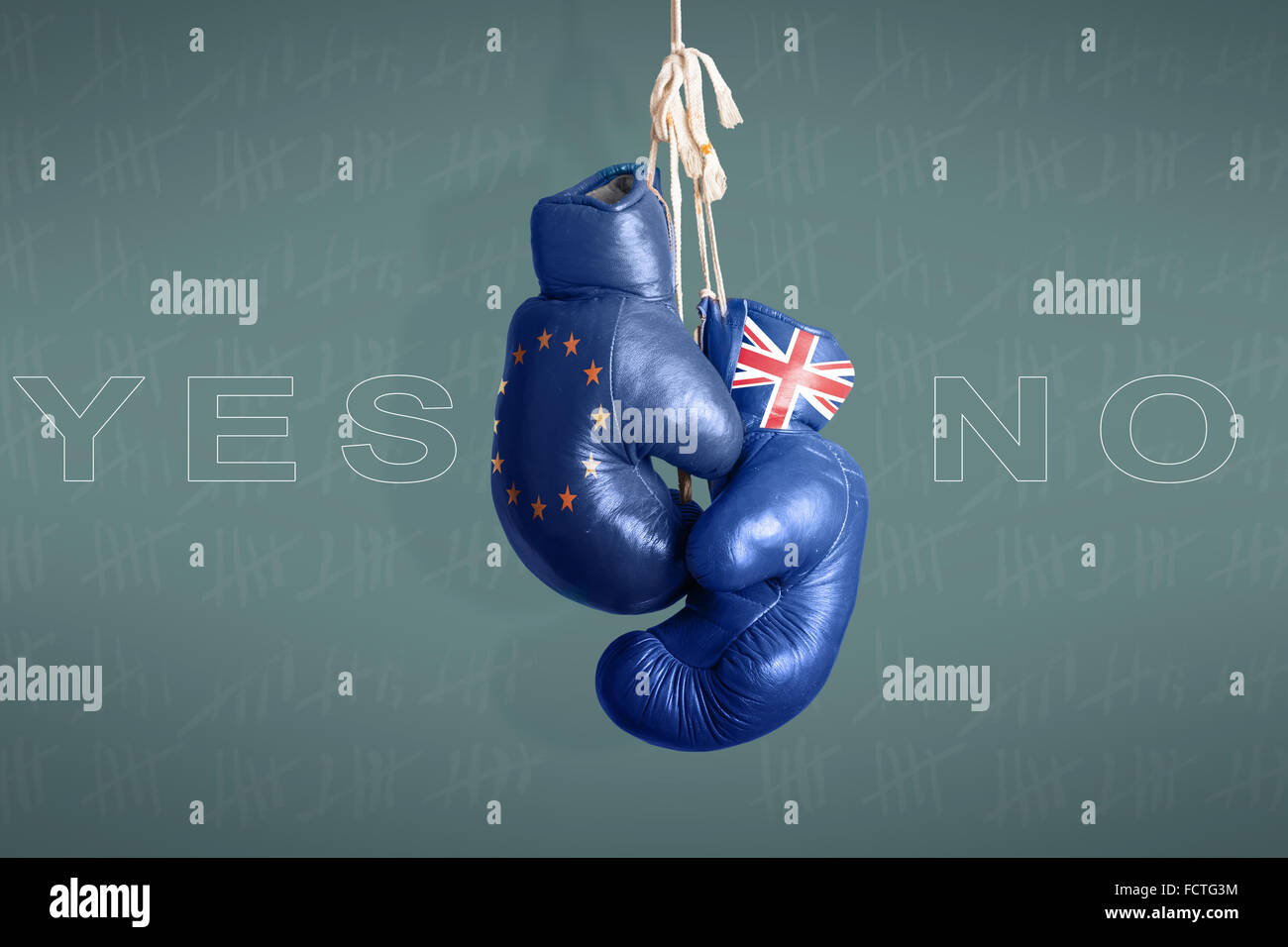Brexit Symbol des Referendums UK Vs EU Stockfoto