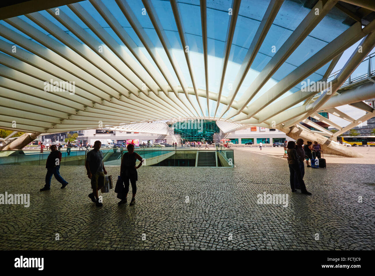 Portugal, Lissabon, Parque Das Nações, Park der Nationen, Gare Oriente oder Bahnhof Oriente von Par Santiago Calat entworfen Stockfoto