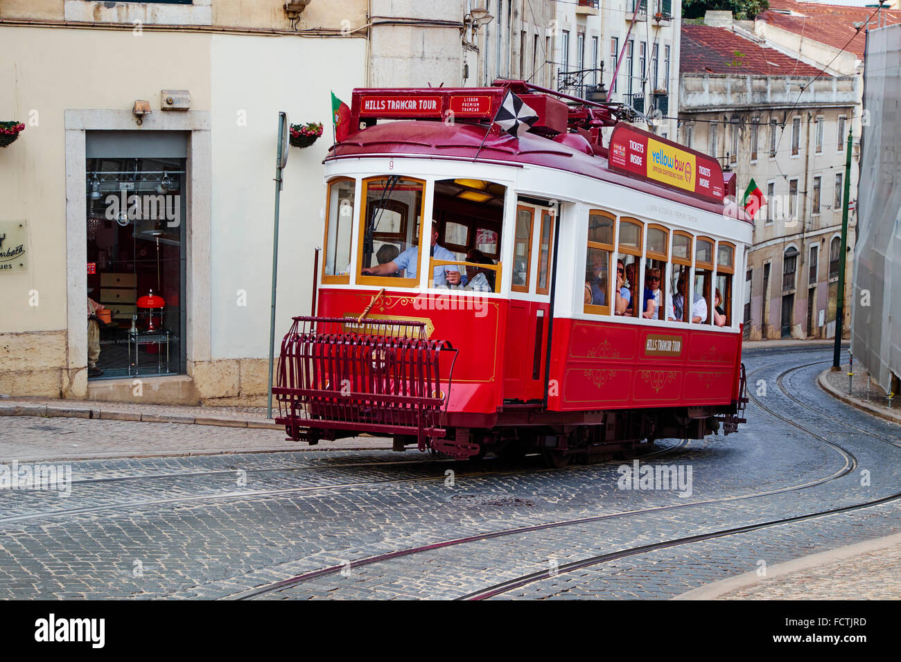 Portugal, Lissabon, Straßenbahn Baixa pombalin Stockfoto