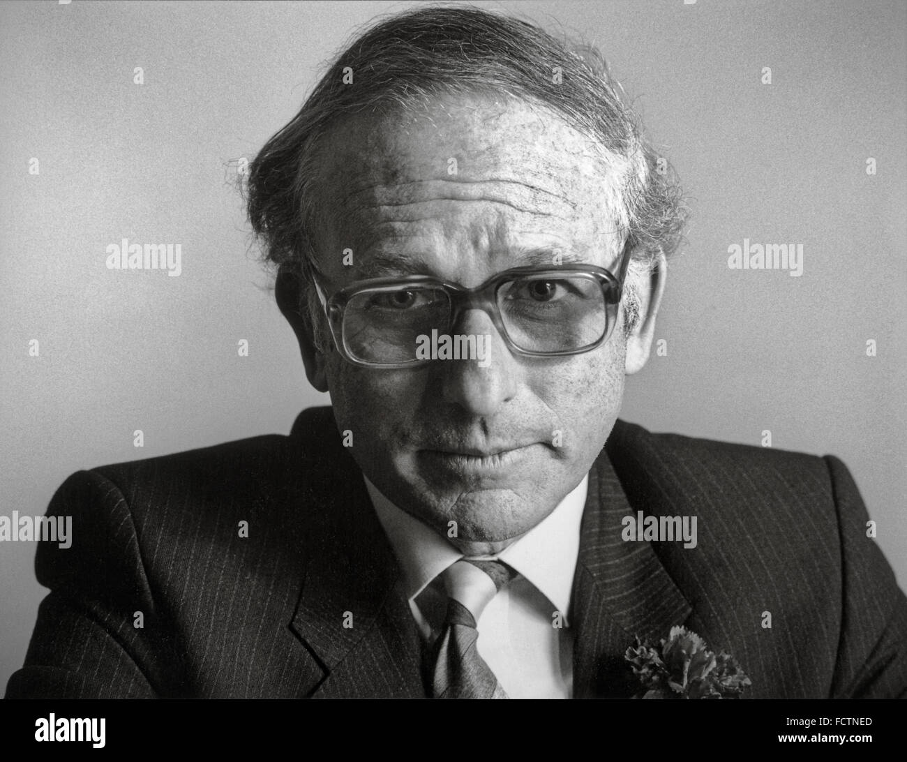 Greville Ewan Janner, war Baron Janner von Braunstone, QC, ein britischer Politiker, Rechtsanwalt und Schriftsteller. Stockfoto