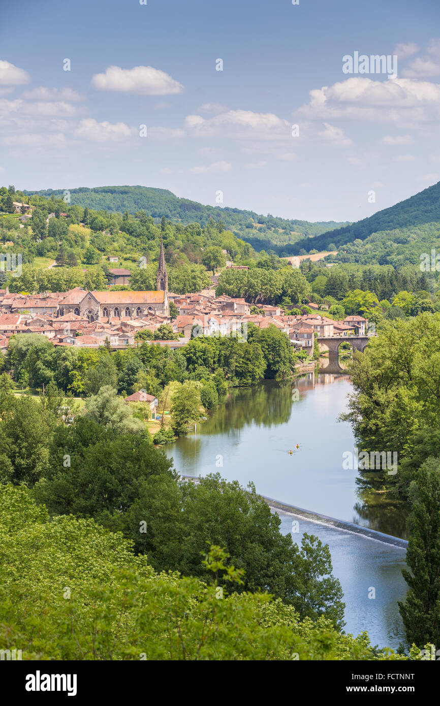 Saint-Antonin-Noble-Val (Sant Antonin auf Okzitanisch) ist eine französische Gemeinde im Département Tarn-et-Garonne in der Region Midi-Pyrénées in Stockfoto