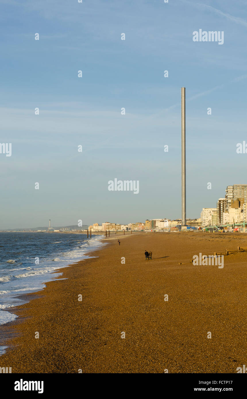 Brighton, UK. 25. Januar 2016. Großbritannien Wetter. Strahlend blauem Himmel und milden Wetter in Brighton, East Sussex, heute Morgen nach einem nebligen Wochenende. Temperaturen haben vor 10:00 11 Grad Celsius erreicht. Bildnachweis: Francesca Moore/Alamy Live-Nachrichten Stockfoto