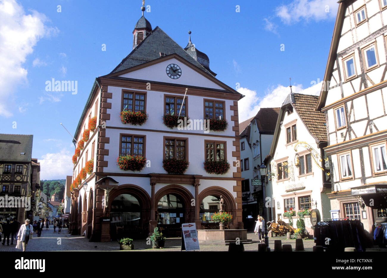 DEU, Deutschland, Bayern, Lohr am Main, das alte Rathaus.  DEU, Deutschland, Bayern Lohr am Main, Das Alte Rathaus. Stockfoto
