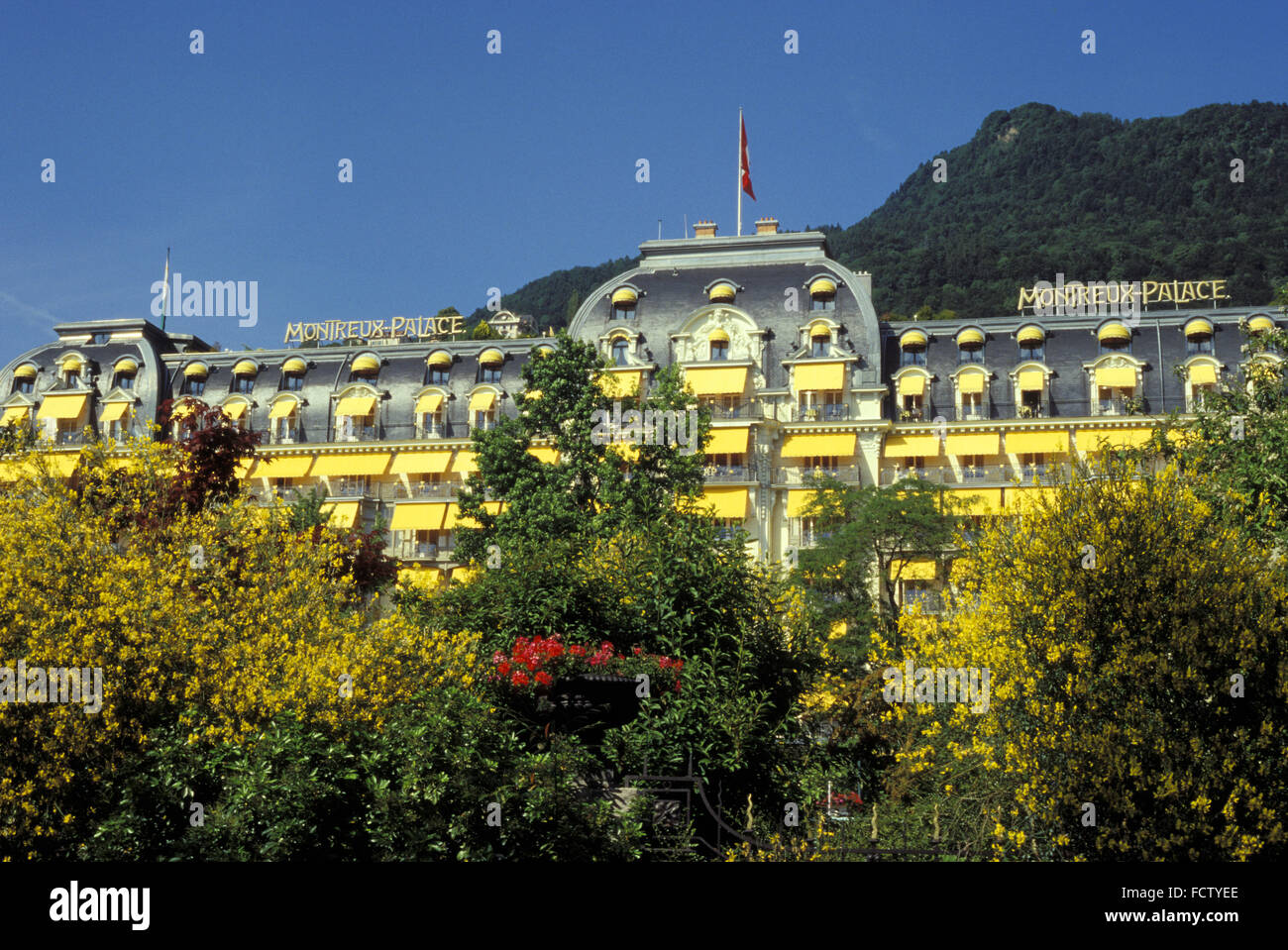 CHE, Schweiz, Montreux am Genfer See, Montreux Palace Hotel.   CHE, Schweiz, Montreux am Genfer See, Montreux Palace Hotel. Stockfoto