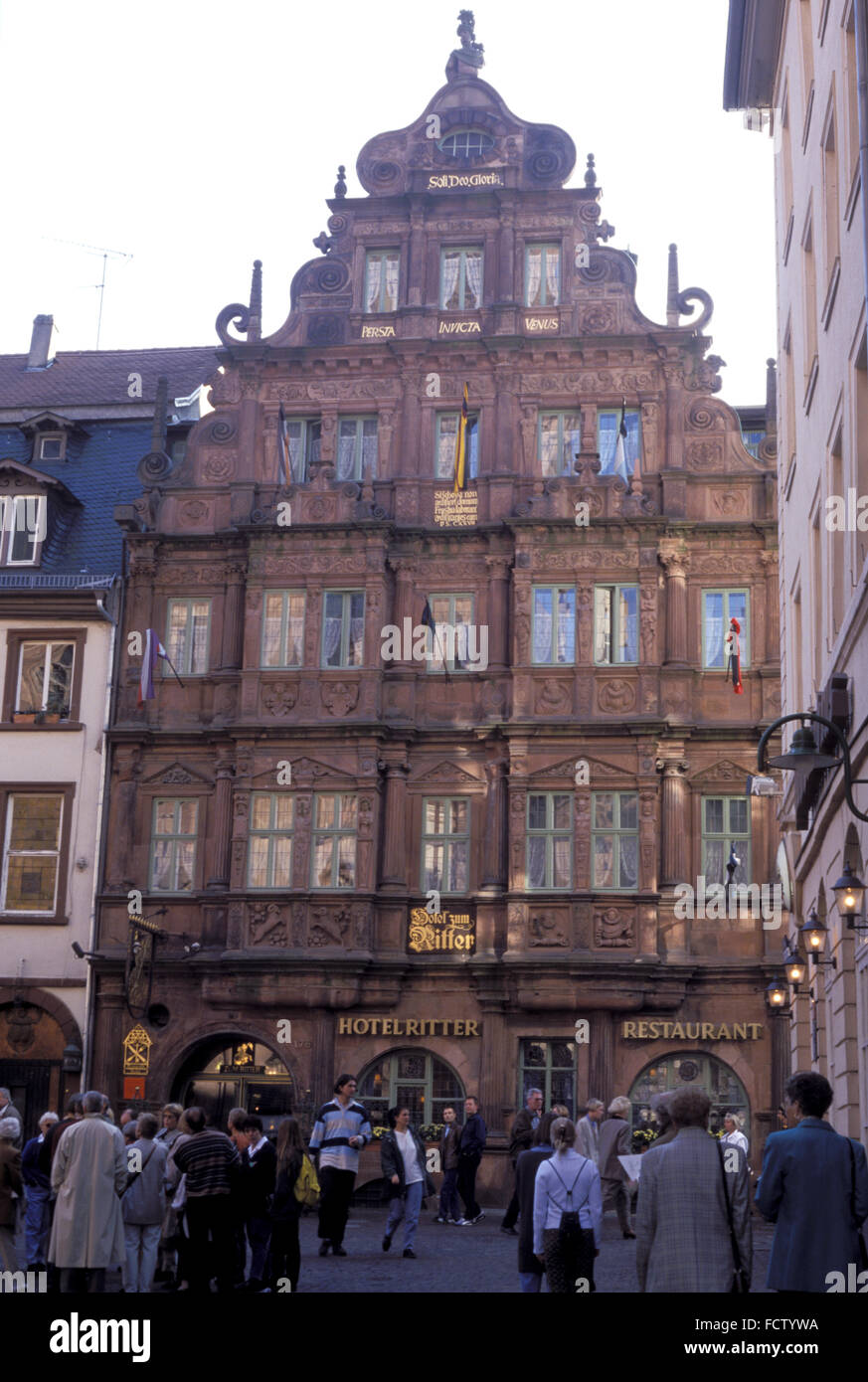 DEU, Deutschland, Heidelberg, Romantik-Hotel Ritter an der Hauptstrasse.  DEU, Deutschland, Heidelberg, Das Romantik-Hotel Ritte Stockfoto