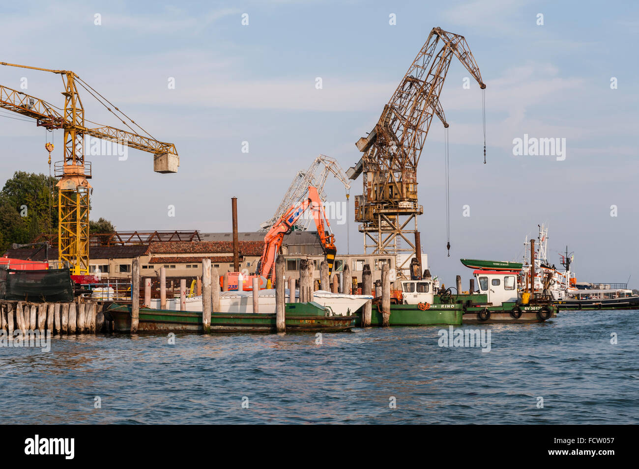 Venedig, Italien. Eine Werft auf der Giudecca Stockfoto