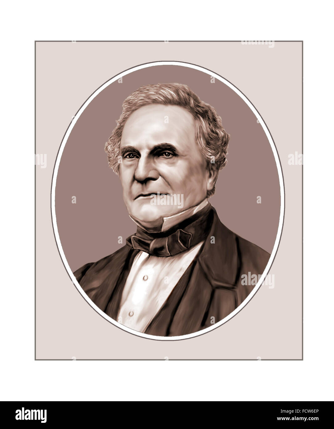 Charles Babbage, Universalgelehrter, Mathematiker, Porträt Stockfoto