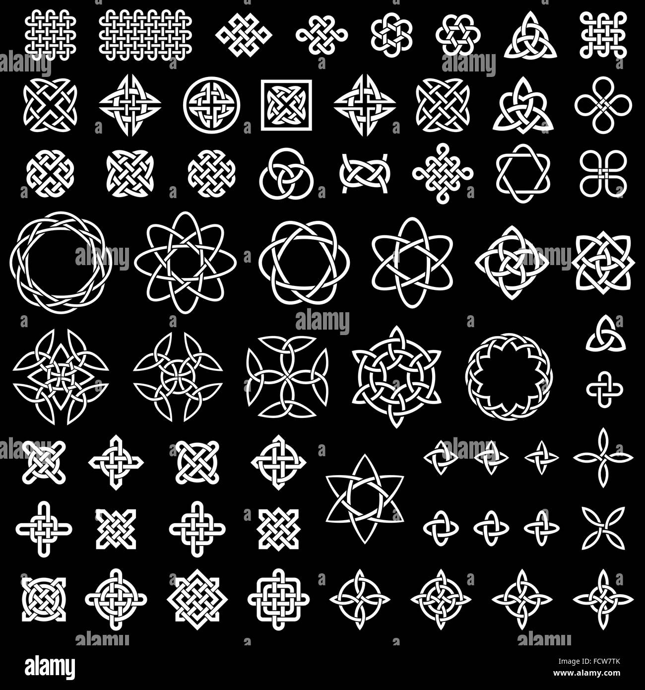 50 + Sammlung von Celtic, asiatische (Chinesisch, Koreanisch, etc.) und andere Knoten Stock Vektor