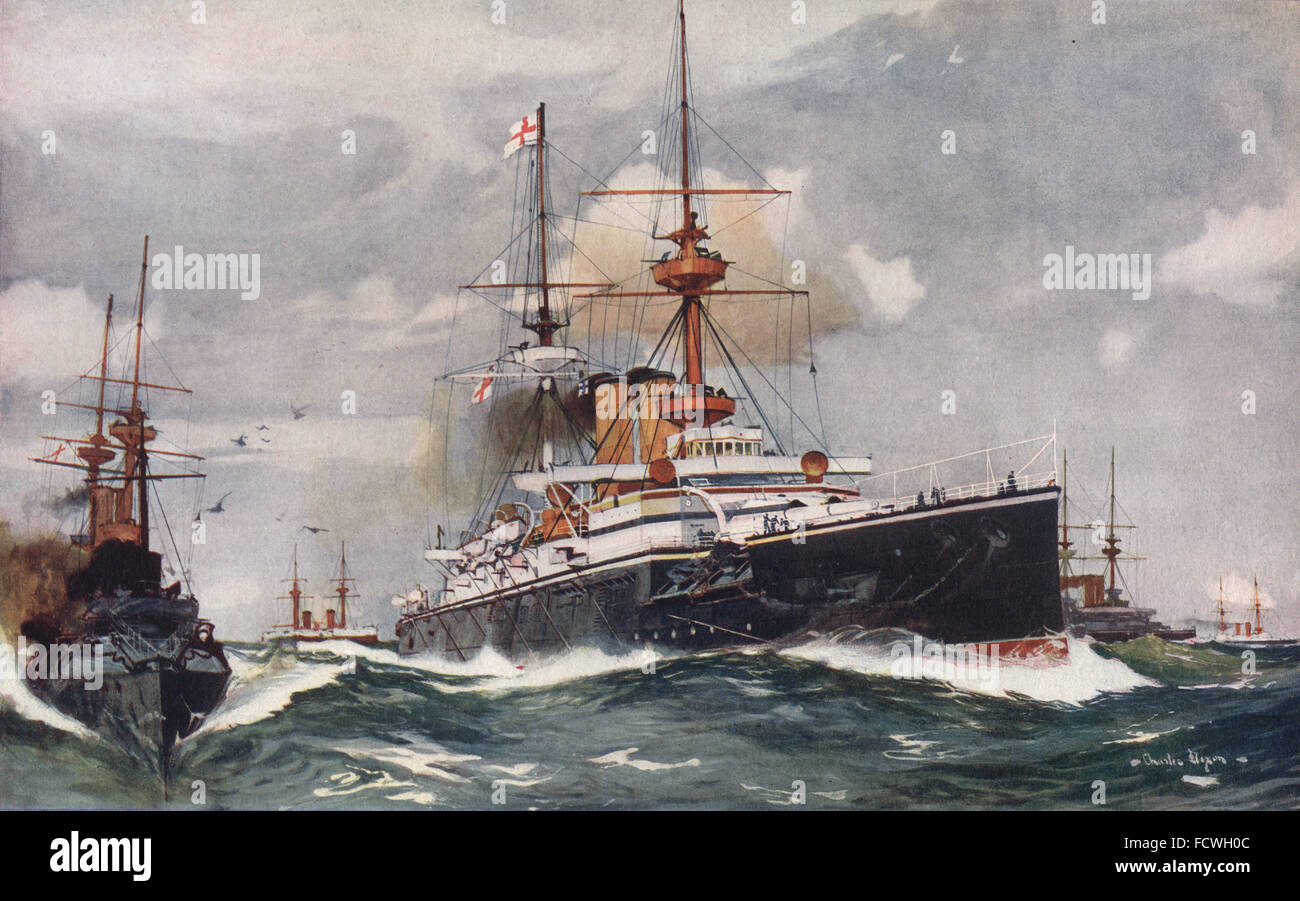 ROYAL NAVY: Das "Majestätisch" Flaggschiff der Channel Squadron. 1901. Schlachtschiff, 1901 Stockfoto