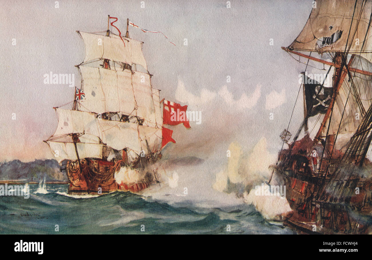ROYAL NAVY: Die "Schwalbe" und "Roberts" der Pirat. Kriegsschiff. , alten Drucken 1901 Stockfoto