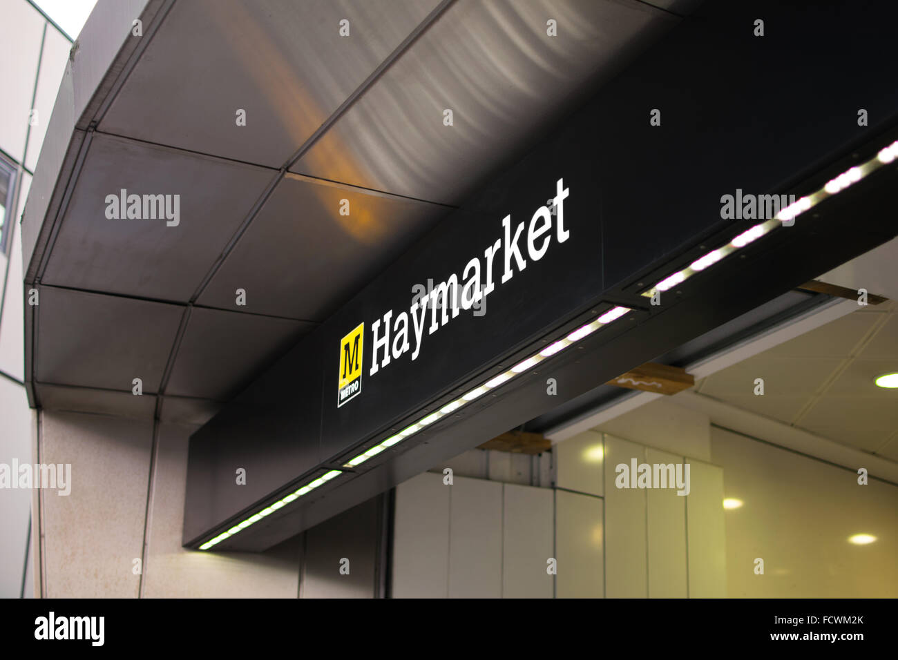 Haymarket u-Bahnstation in Newcastle Upon Tyne Stockfoto