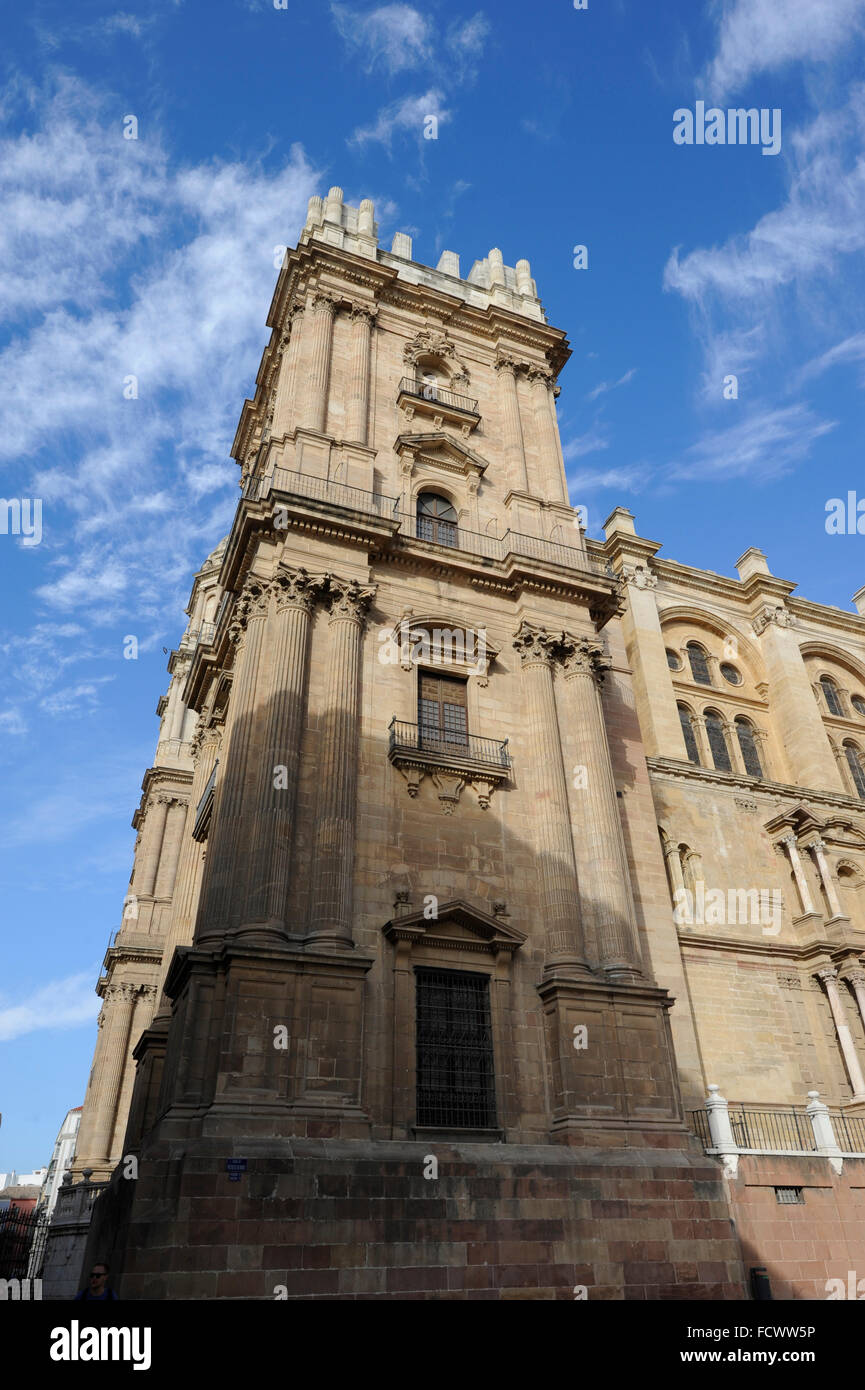 Die Kathedrale der Menschwerdung und der Dom-Museum. Oft als "La Manquita" Bedeutung "einarmige Dame", Malaga, Kosten Stockfoto