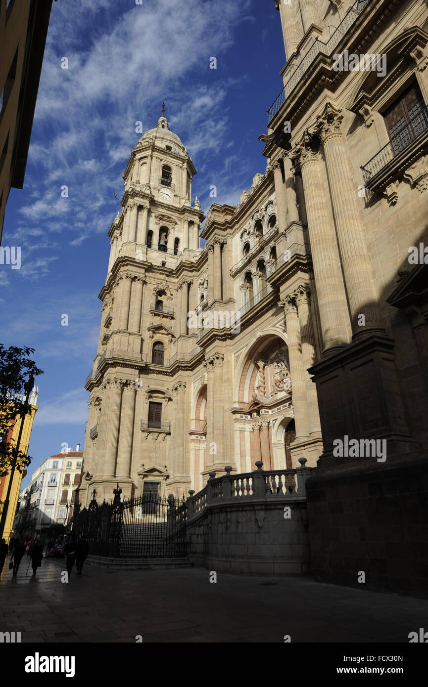 Die Kathedrale der Menschwerdung und der Dom-Museum. Oft als "La Manquita" Bedeutung "einarmige Dame", Malaga, Kosten Stockfoto