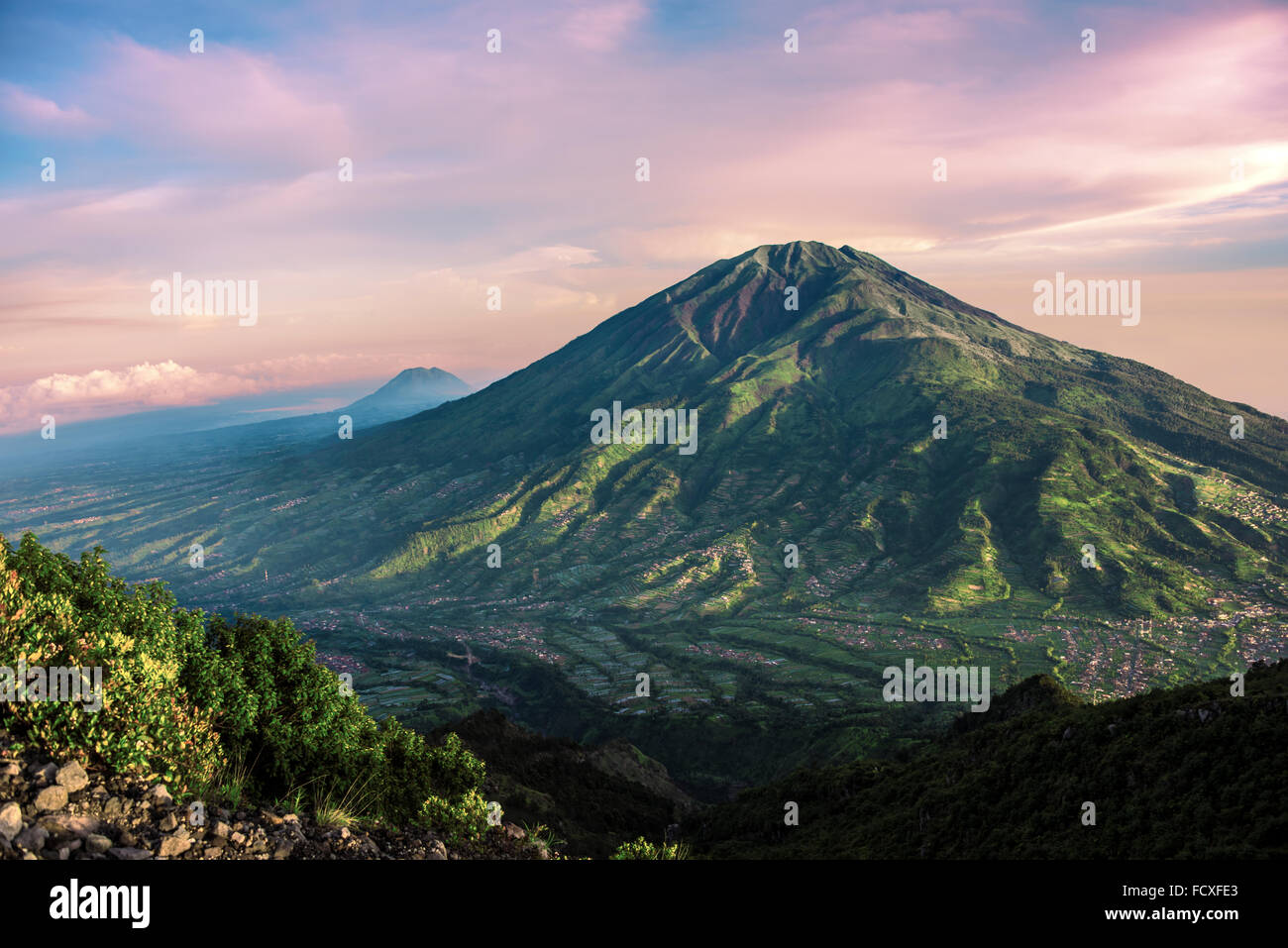 Merbabu Vulkan in Java Stockfoto