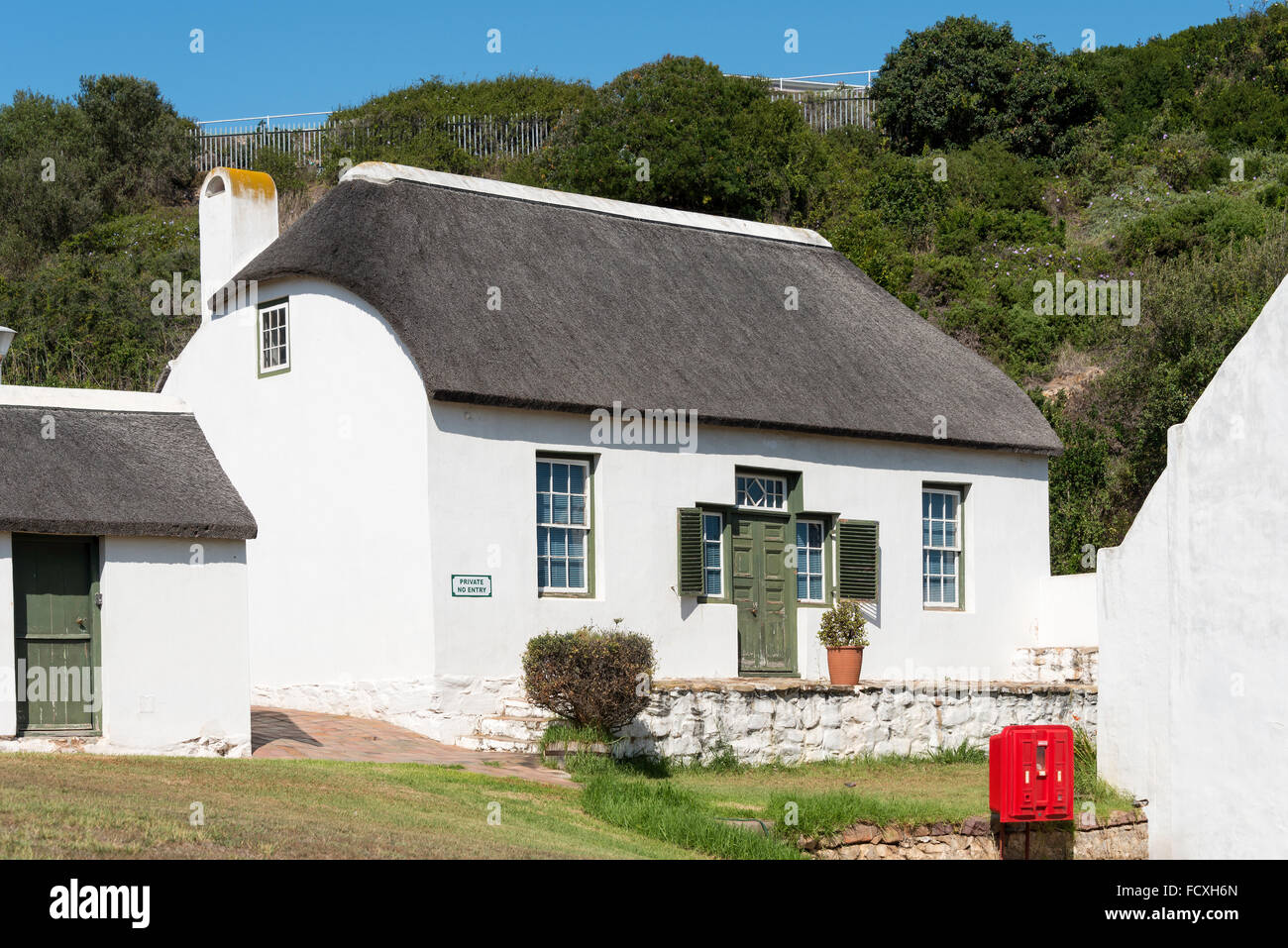 Historischen Munro Hoek Cottages, Santos Beach, Mossel Bay, Eden District, Provinz Westkap, Südafrika Stockfoto