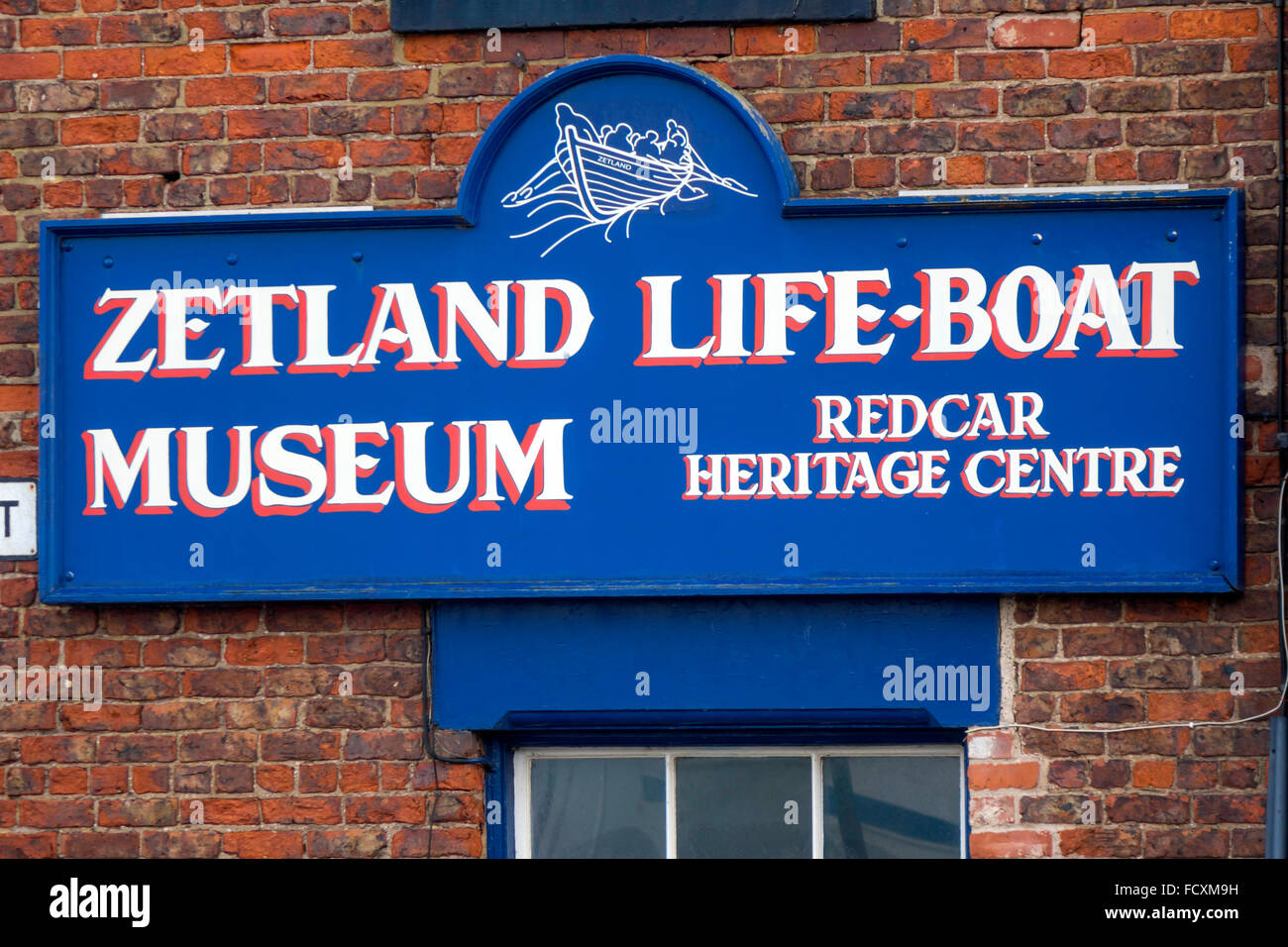 Zetland Rettungsboot Museum Redcar Heritage Centre Zeichen Cleveland North Yorkshire England UK Stockfoto