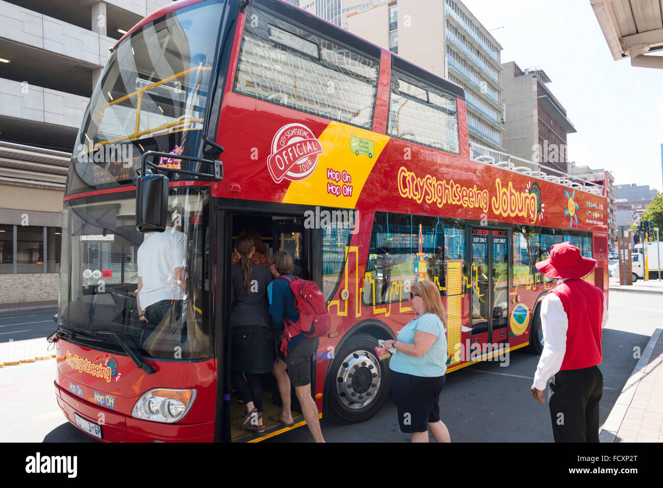 City Sightseeing Bus, Johannesburg, Stadt Johannesburg Metropolitan Municipality, Provinz Gauteng, Südafrika Stockfoto