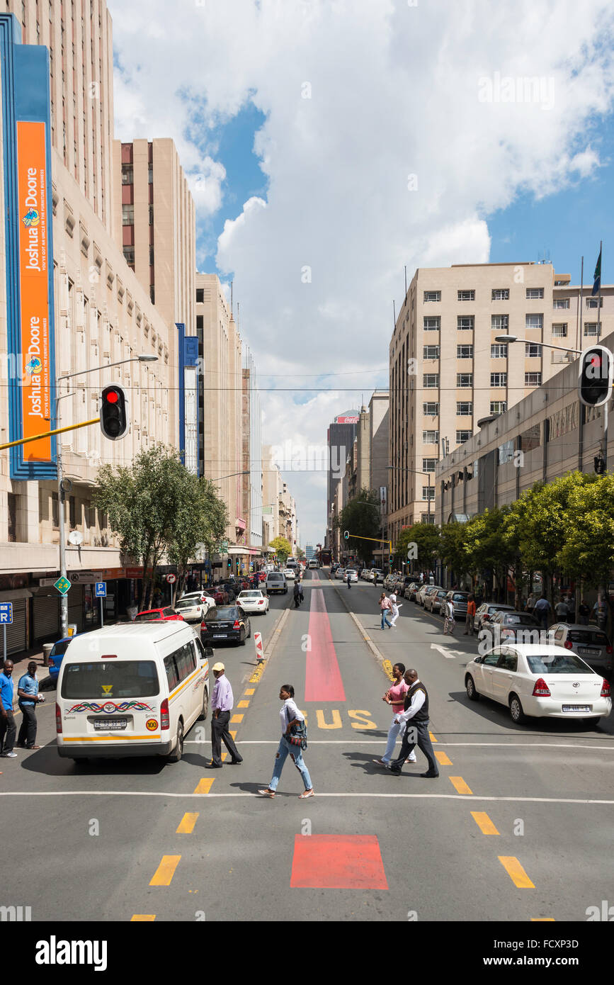 Kommissar Street, Johannesburg, Stadt Johannesburg Metropolitan Municipality, Provinz Gauteng, Südafrika Stockfoto