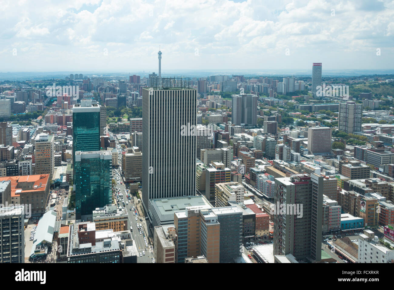 Ansicht der Stadt CBD von Carlton Centre, Johannesburg, Johannesburg Stadtverwaltung, Provinz Gauteng, Südafrika Stockfoto