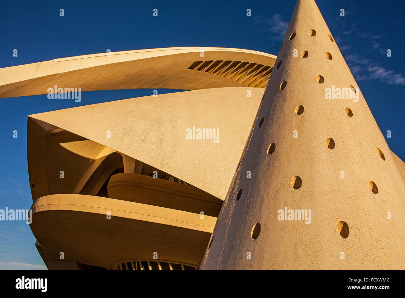 Palast der Künste "Reina Sofia", Stadt der Künste und Sciences.Valencia. Spanien. Stockfoto