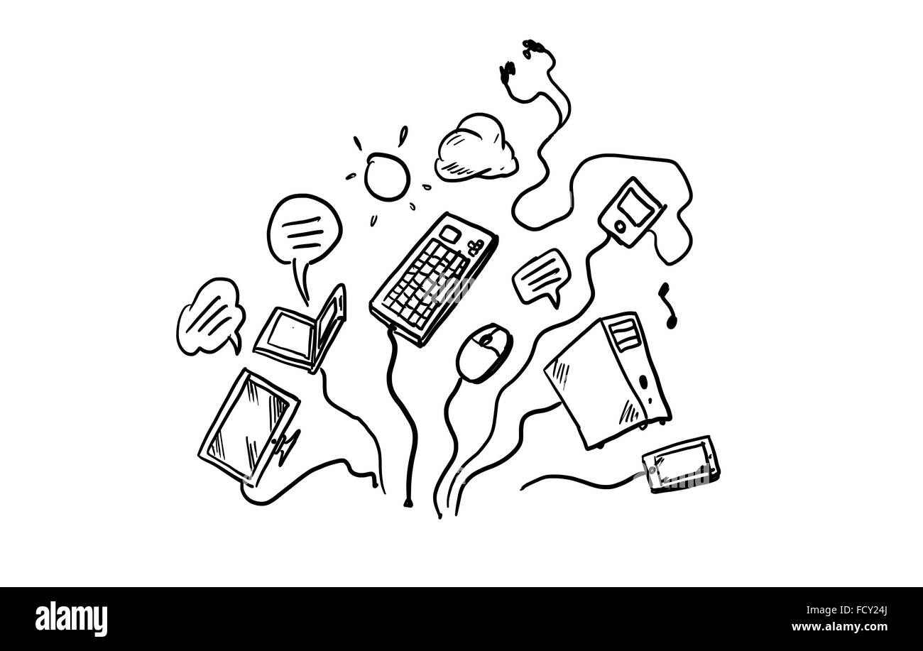 Hintergrundbild mit Skizzen von Geschäftskonzepten Stockfoto