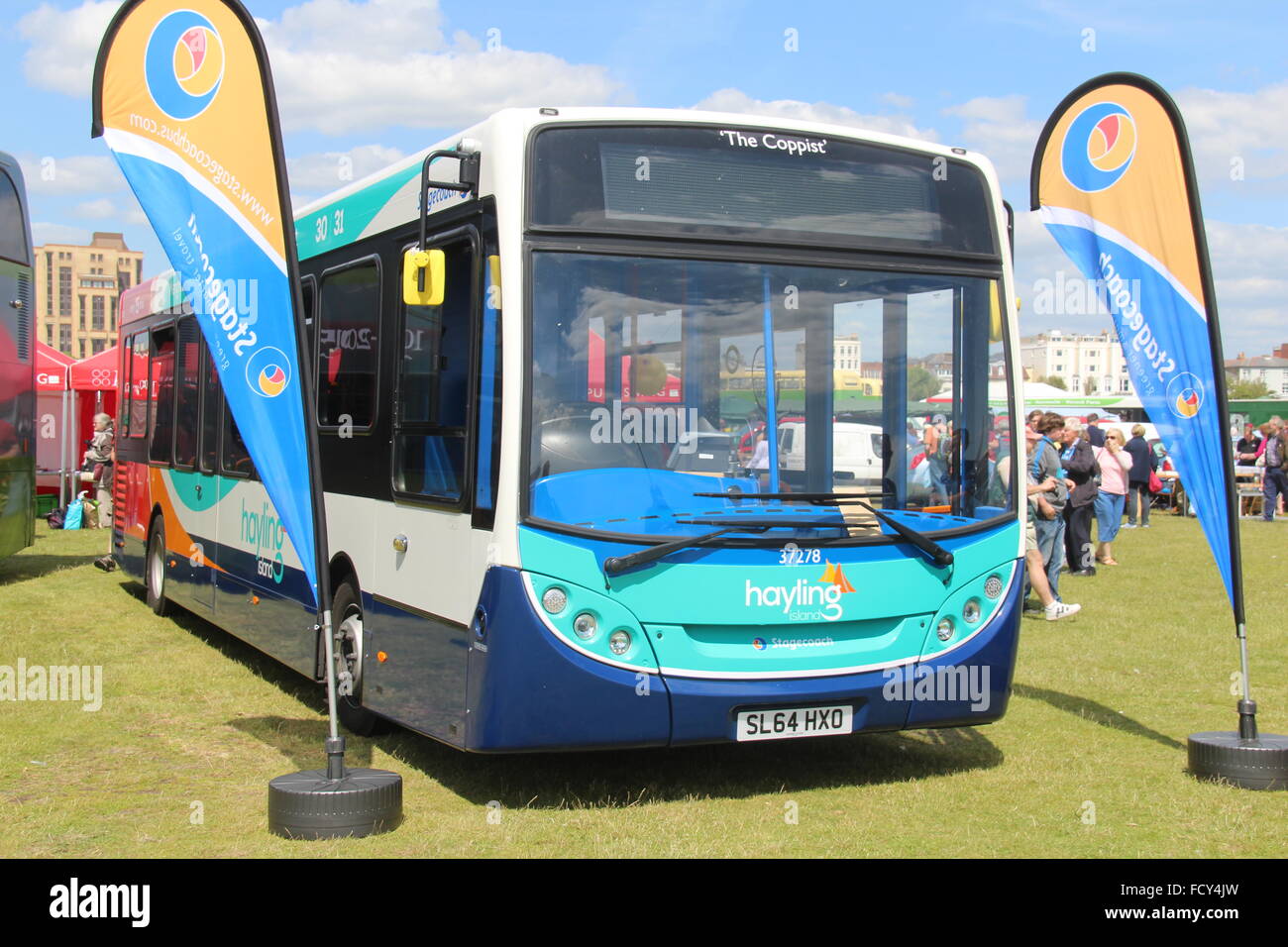 VORDERANSICHT EINES ADL ALEXANDER DENNIS ENVIRO BUS MIT BETREIBER STAGECOACH Stockfoto