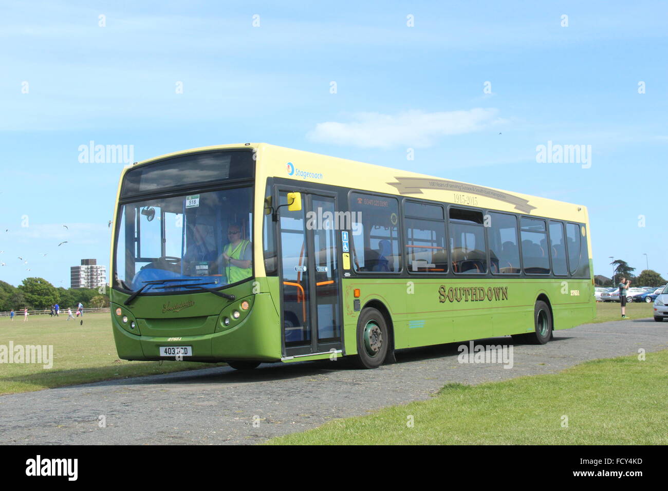 EINE ADL ALEXANDER DENNIS ENVIRO EINDECKER BUS MIT STAGECOACH SÜD IN SOUTHDOWN LIVREE Stockfoto